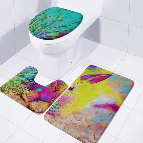 Image of Rainbow Rabbit Toilet Three Pieces Set