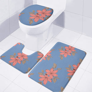 Pink Flowers Toilet Three Pieces Set