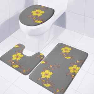 Yellow Flowers Toilet Three Pieces Set