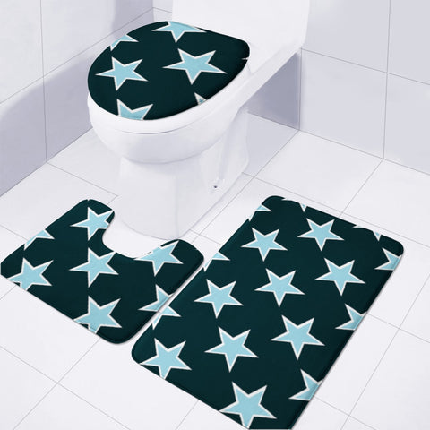 Image of Blue Stars Toilet Three Pieces Set