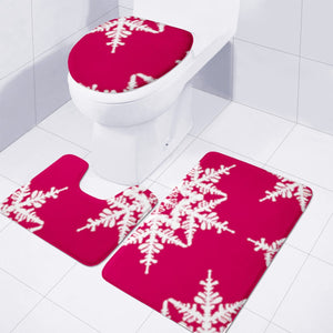 White Snowflakes Toilet Three Pieces Set