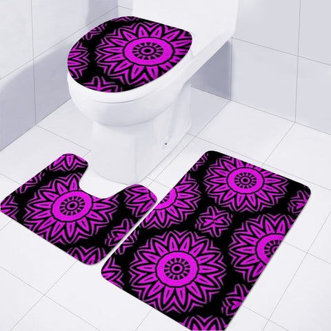 Image of Pink Tribal Toilet Three Pieces Set