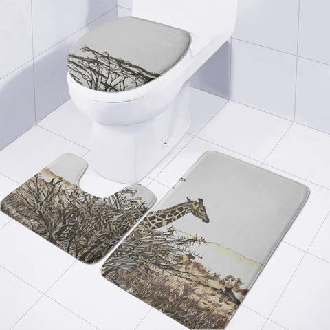 Image of African Giraffe Toilet Three Pieces Set