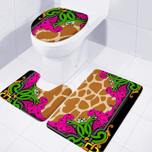 Giraffe Ornamental Toilet Three Pieces Set
