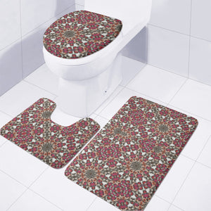 Stylized Geometric Ornate Seamless Pattern Toilet Three Pieces Set