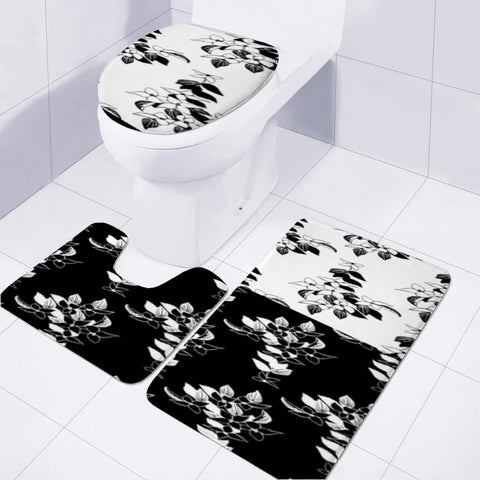 Image of Flowers Leaves Toilet Three Pieces Set