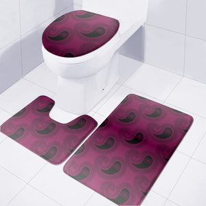 Purple Paisley Print Toilet Three Pieces Set