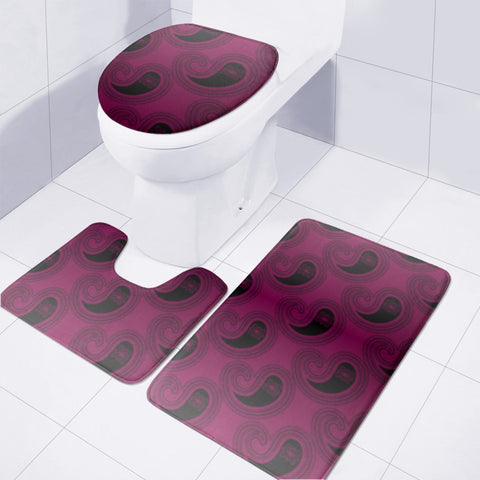 Image of Purple Paisley Print Toilet Three Pieces Set