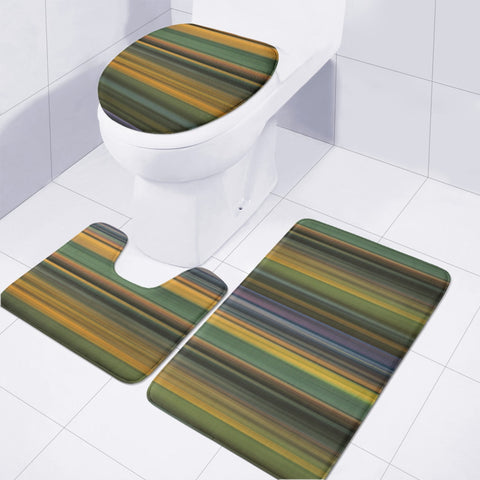 Image of Multicolored Linear Abstract Pattern Toilet Three Pieces Set