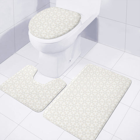 Image of Pattern Motif Formes Beige Toilet Three Pieces Set