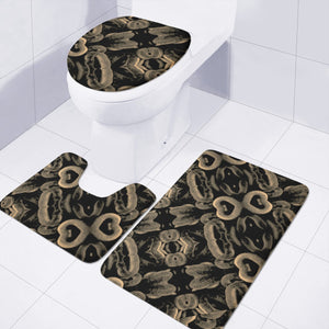 Modern Intricate Print Pattern Toilet Three Pieces Set