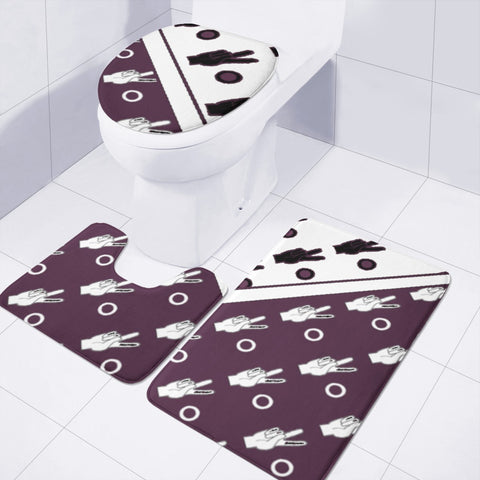 Image of Hand Signs Toilet Three Pieces Set