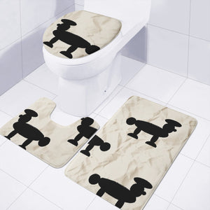 Funky Poodles Toilet Three Pieces Set