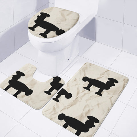 Image of Funky Poodles Toilet Three Pieces Set
