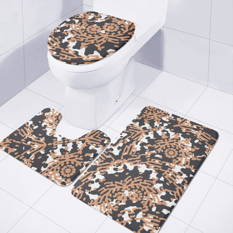 Image of Modern Tribal Geometric Print Design Toilet Three Pieces Set
