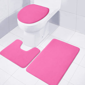 Brilliant Rose Pink Toilet Three Pieces Set