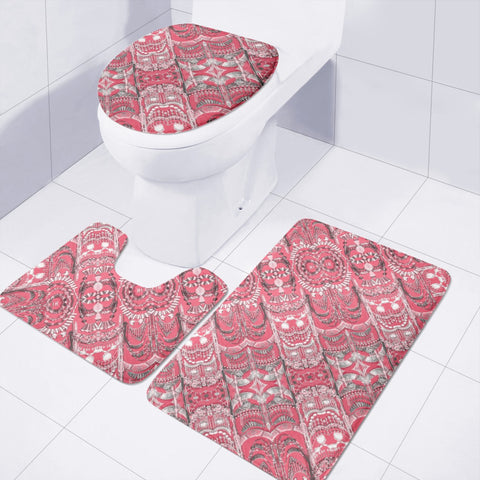 Image of Fancy Ornament Pattern Design Toilet Three Pieces Set