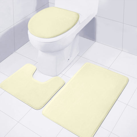 Image of Creamy Yellow Toilet Three Pieces Set