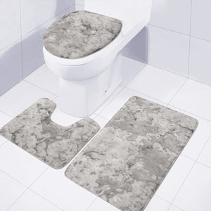 Grey Abstract Grunge Design Toilet Three Pieces Set