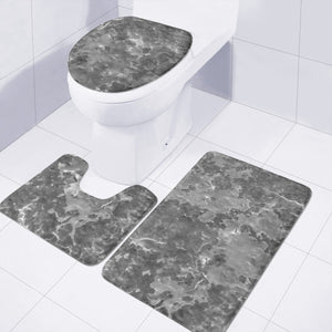 Dark Grey Abstract Grunge Design Toilet Three Pieces Set