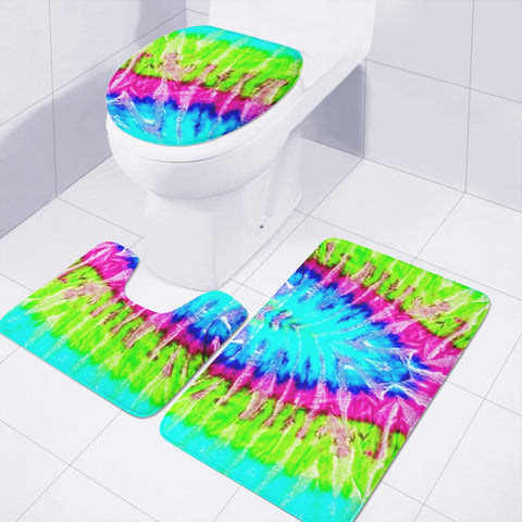 Image of Colorful Tie Dye Toilet Three Pieces Set