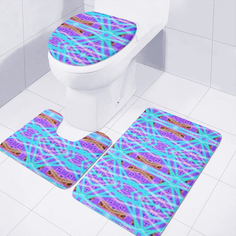 Image of Blue Webs Toilet Three Pieces Set