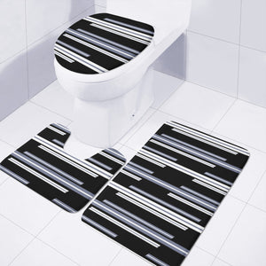 Modern Geometric Stripes Design Toilet Three Pieces Set