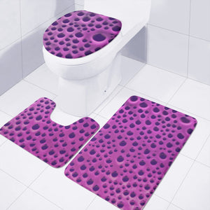 Purple Abstract Print Design Toilet Three Pieces Set