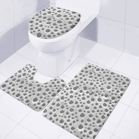 Image of Silver Abstract Print Design Toilet Three Pieces Set