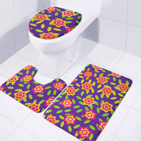 Image of Funky Flowers Toilet Three Pieces Set