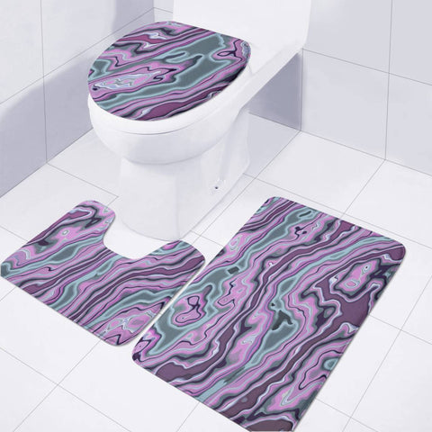 Image of Purple Marble Toilet Three Pieces Set