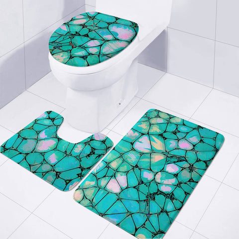 Image of Turquoise Toilet Three Pieces Set