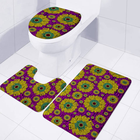 Image of Ornate Peacock Style Toilet Three Pieces Set