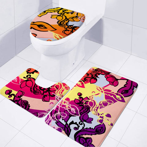 Image of Multicolor Toilet Three Pieces Set