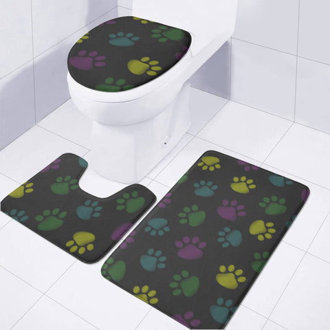 Image of Paw Prints Toilet Three Pieces Set