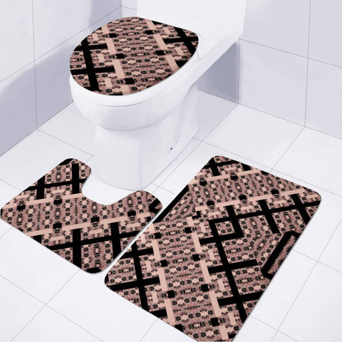 Image of Brown Toilet Three Pieces Set