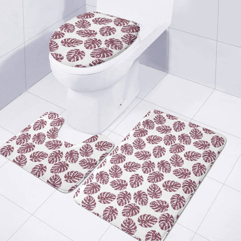 Image of Pink Glitter Monstera Toilet Three Pieces Set