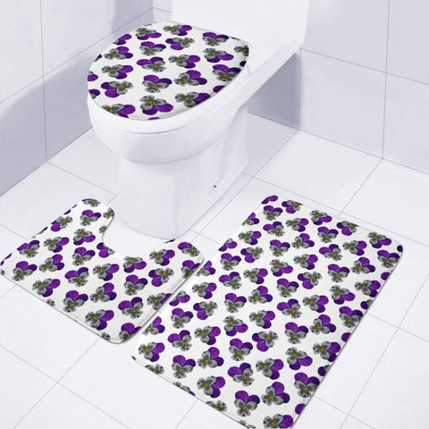 Image of Violet Flowers Toilet Three Pieces Set