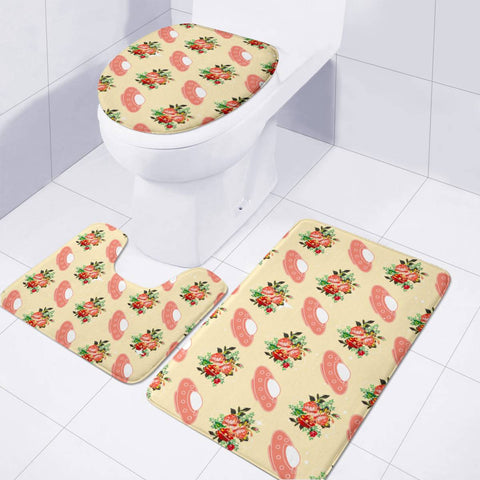 Image of Rose And Spaceship Toilet Three Pieces Set