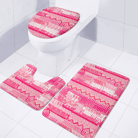 Image of Pink Ethnic Toilet Three Pieces Set