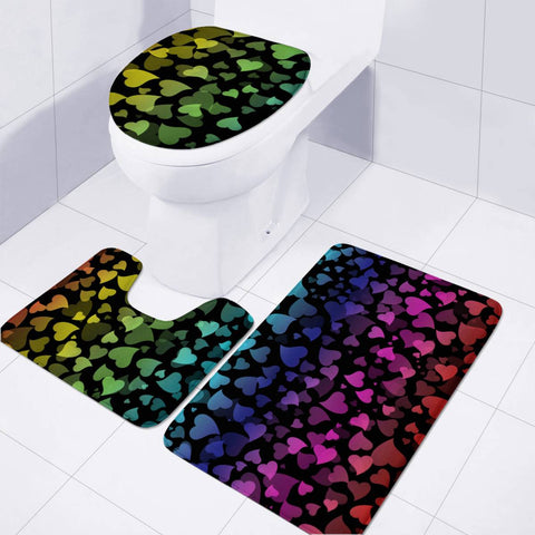 Image of Hearts Colors Toilet Three Pieces Set