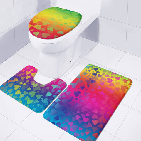 Image of Colorful Hearts Toilet Three Pieces Set