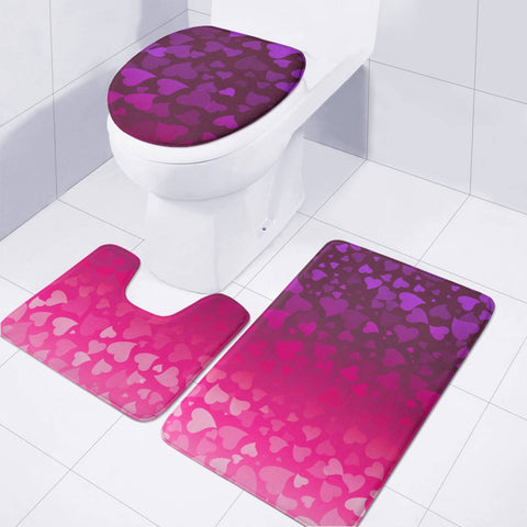 Image of Purple Pink Hearts Toilet Three Pieces Set