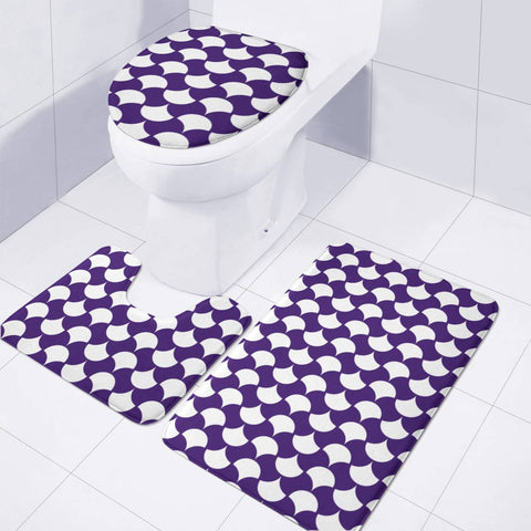 Image of Purple Petals Pattern Toilet Three Pieces Set