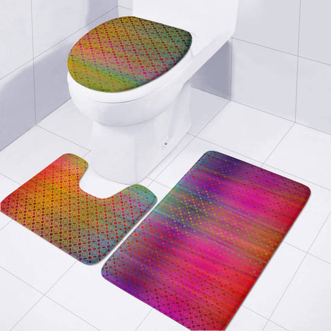 Image of Colorful Sheet Toilet Three Pieces Set