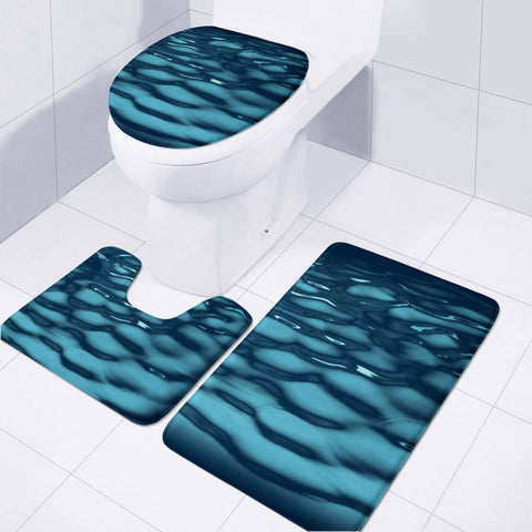 Image of Blue Water Toilet Three Pieces Set