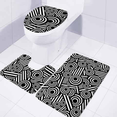 Image of Dazzle Camouflage Toilet Three Pieces Set