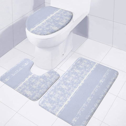 Image of Blue Toilet Three Pieces Set