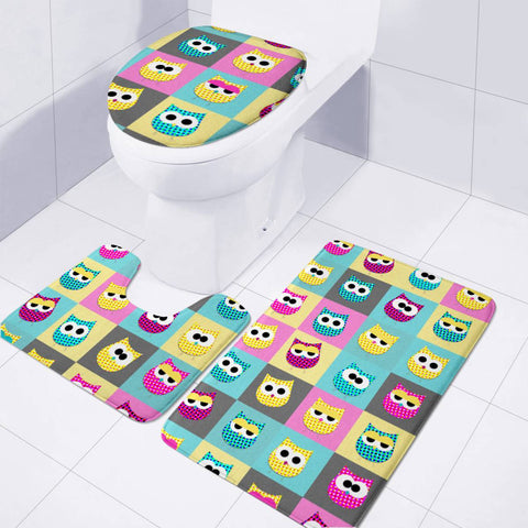 Image of Pop Owls Toilet Three Pieces Set