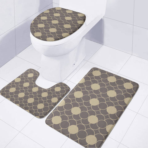 Image of Brown Beige Dots Pattern Toilet Three Pieces Set